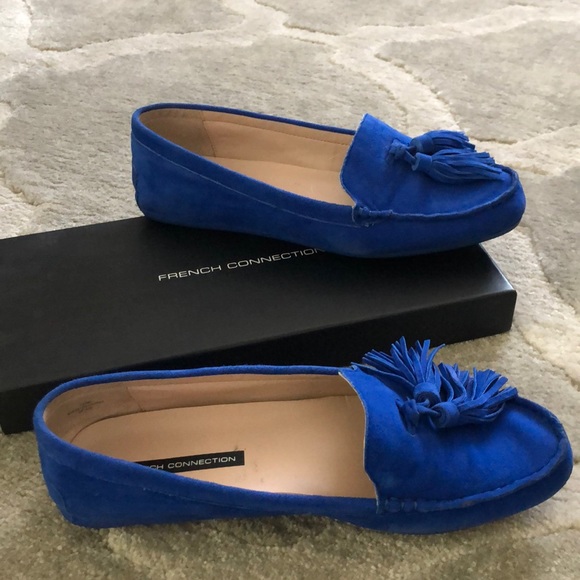 Empire Blue Suede Shoes! French Connection Loafers - Picture 4 of 4